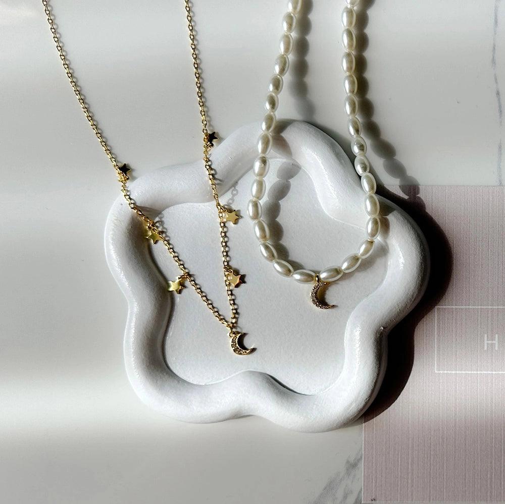 colier luna si stele charms