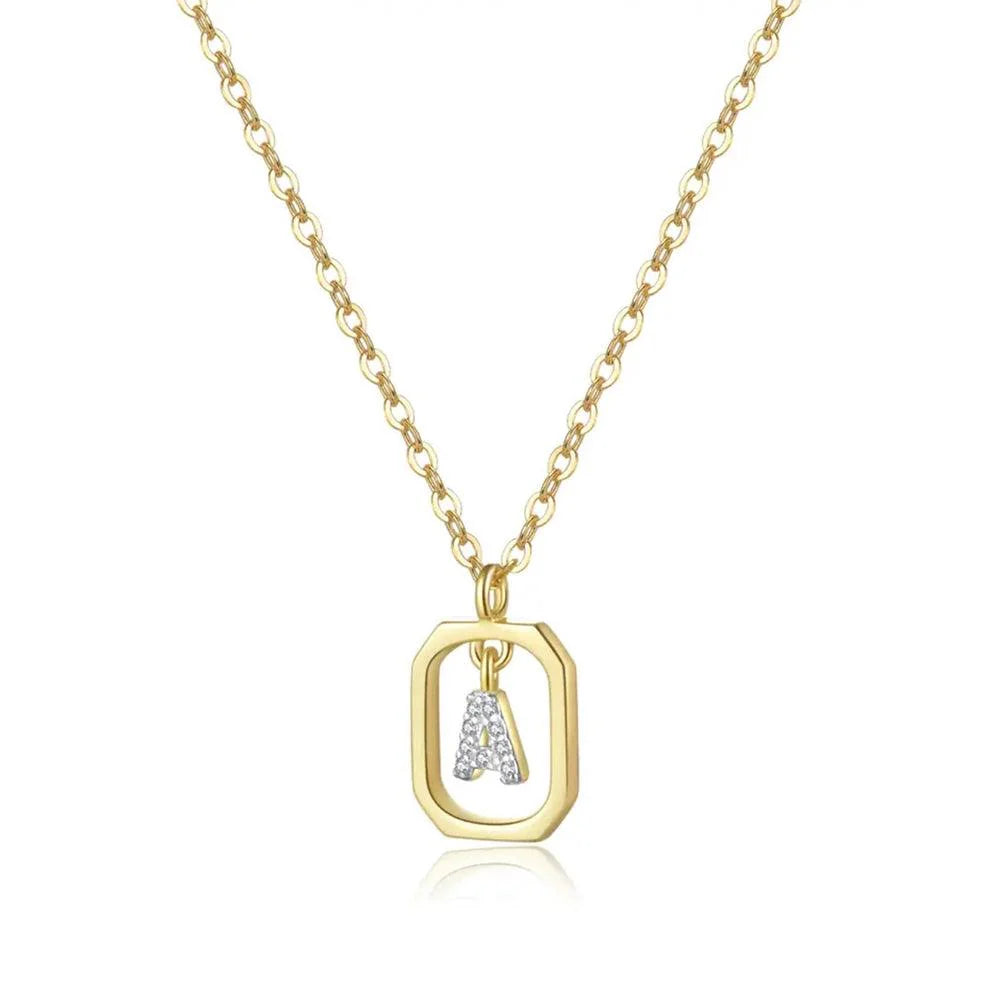 Colier cu initiala din argint 925 placat cu aur 14K Hades