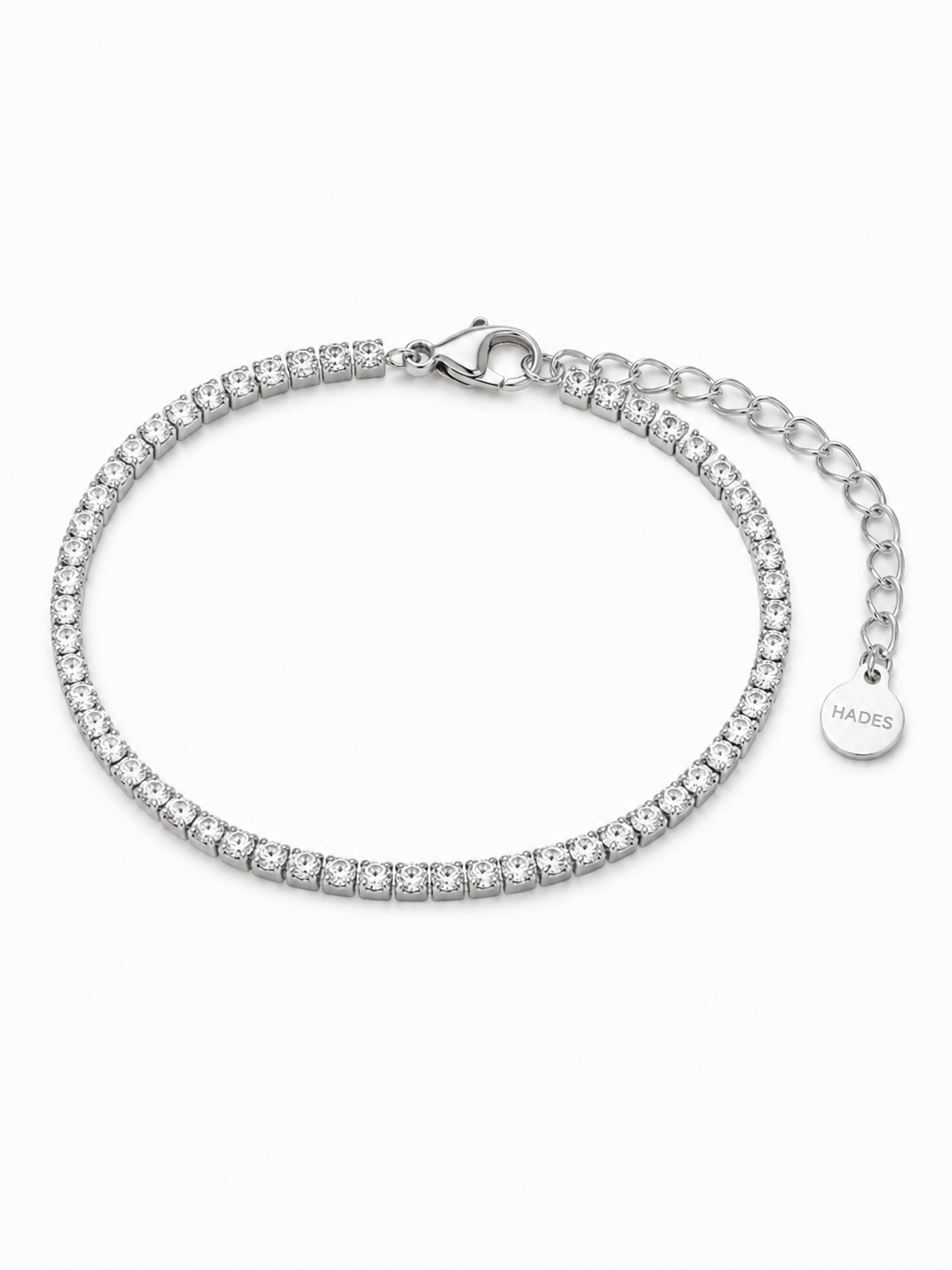 Sterope M, bratara tennis din argint 925 placata cu aur 14k sau rodiu, detaliu produs 2
