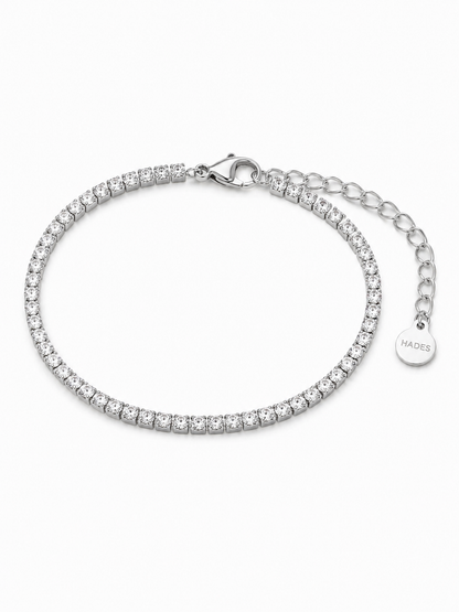 Sterope M, bratara tennis din argint 925 placata cu aur 14k sau rodiu, detaliu produs 2