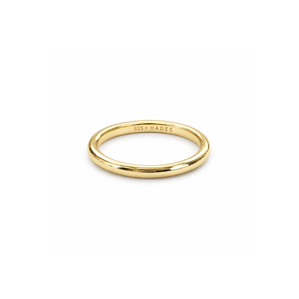 Linea, inel tip verigheta din argint 925 placat cu aur 14k