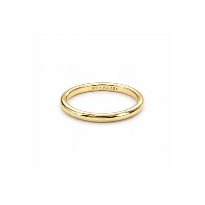 Linea, inel tip verigheta din argint 925 placat cu aur 14k