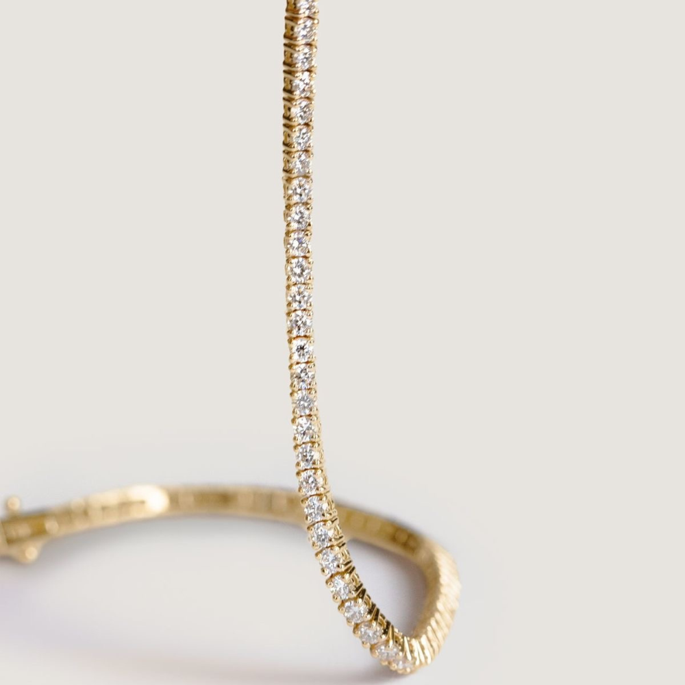 Sterope M, colier tennis din argint 925 placat cu aur 14k sau rodiu, detaliu produs 3