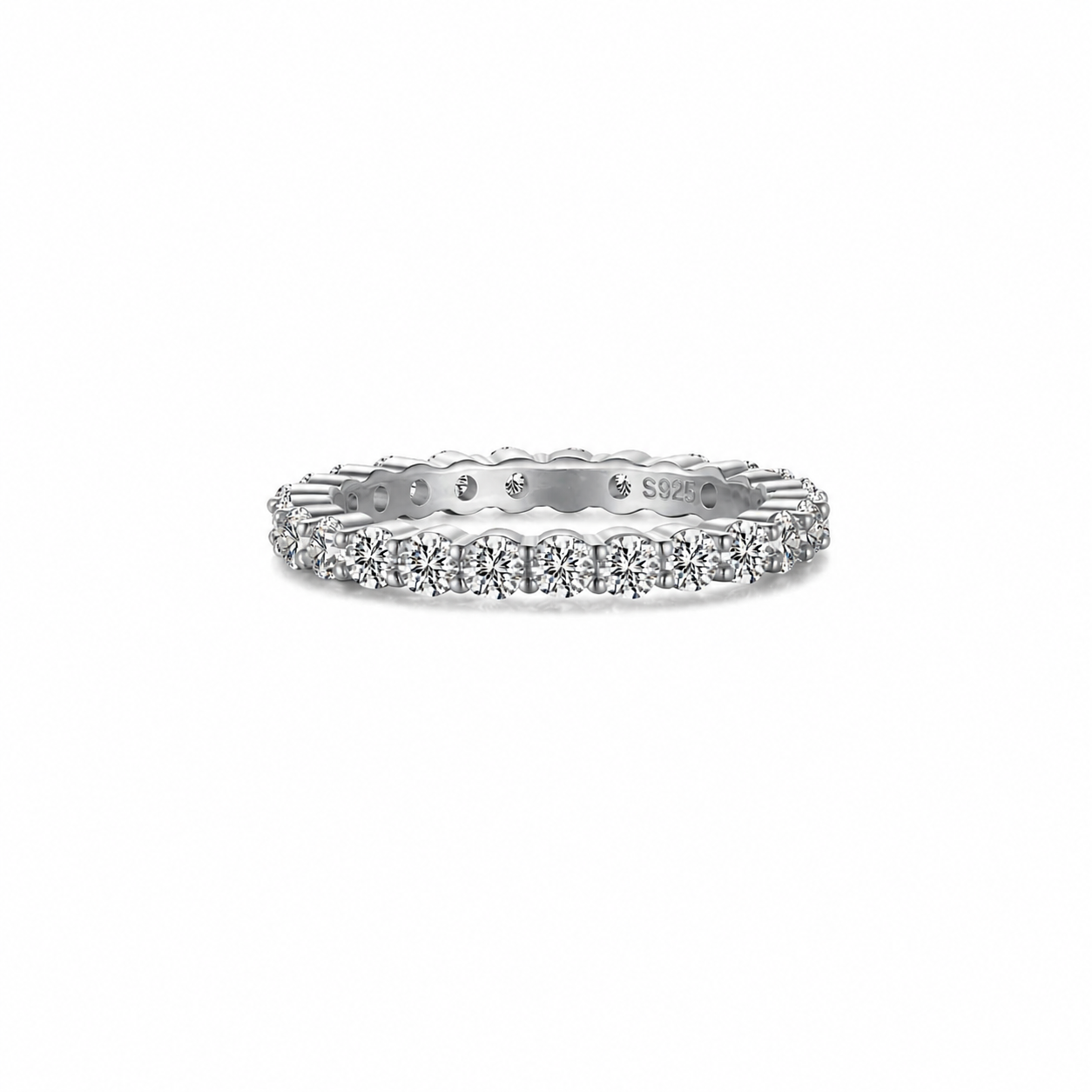 Sterope, inel tennis din argint 925 placat cu aur 14k sau rodiu, detaliu produs 2
