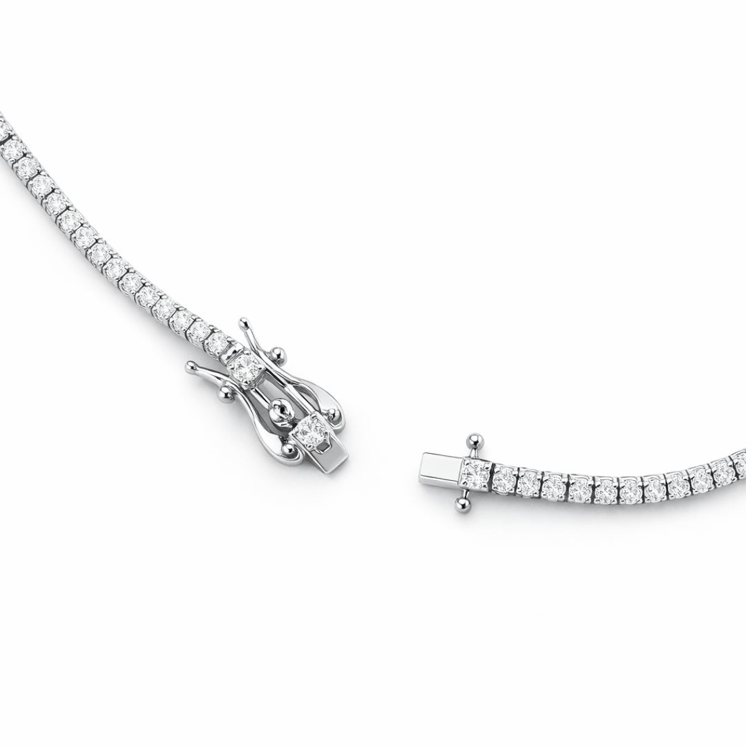 Linea, bratara tennis din argint 925 placata cu aur 14k sau rodiu, detaliu produs 3