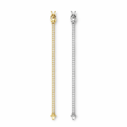 Linea, bratara tennis din argint 925 placata cu aur 14k sau rodiu, detaliu produs 2