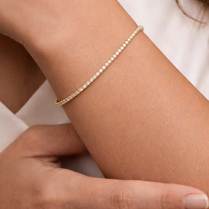 Linea, bratara tennis din argint 925 placata cu aur 14k sau rodiu, detaliu produs 4