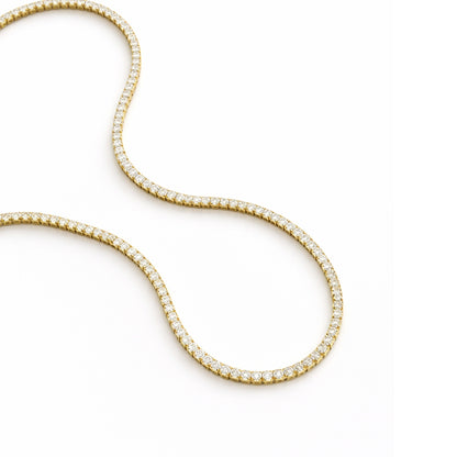 Linea, colier tennis din argint 925 placat cu aur 14k sau rodiu, detaliu produs 3