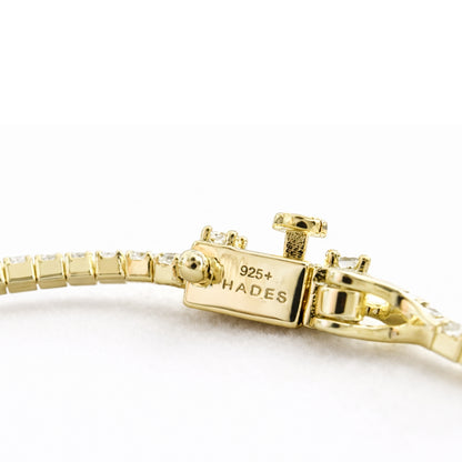 Linea, colier tennis din argint 925 placat cu aur 14k sau rodiu, detaliu produs 4