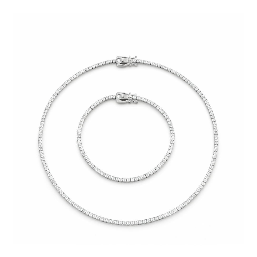 Linea, set colier si bratara tennis din argint 925, detaliu produs 3