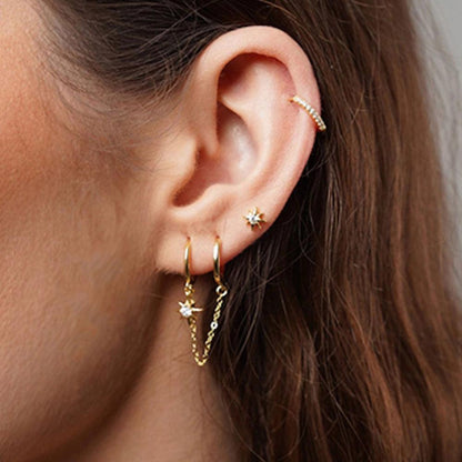 Selene, piercing din argint 925 cu zirconiu, detaliu produs 3