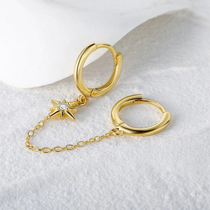 Selene, piercing din argint 925 cu zirconiu, detaliu produs 2