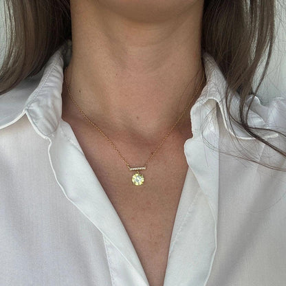 Thalia, colier cu piatra verde din argint 925 placat cu aur 18k, detaliu produs 5