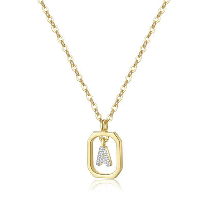 INITIALA GOLD, colier cu initiala din argint 925 placat cu aur 18k