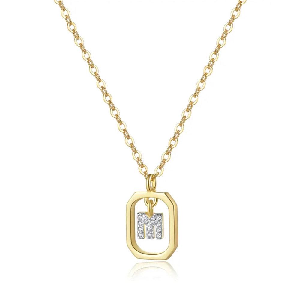 Initiala Gold, colier cu initiala din argint 925 placat cu aur 18k, detaliu produs 8