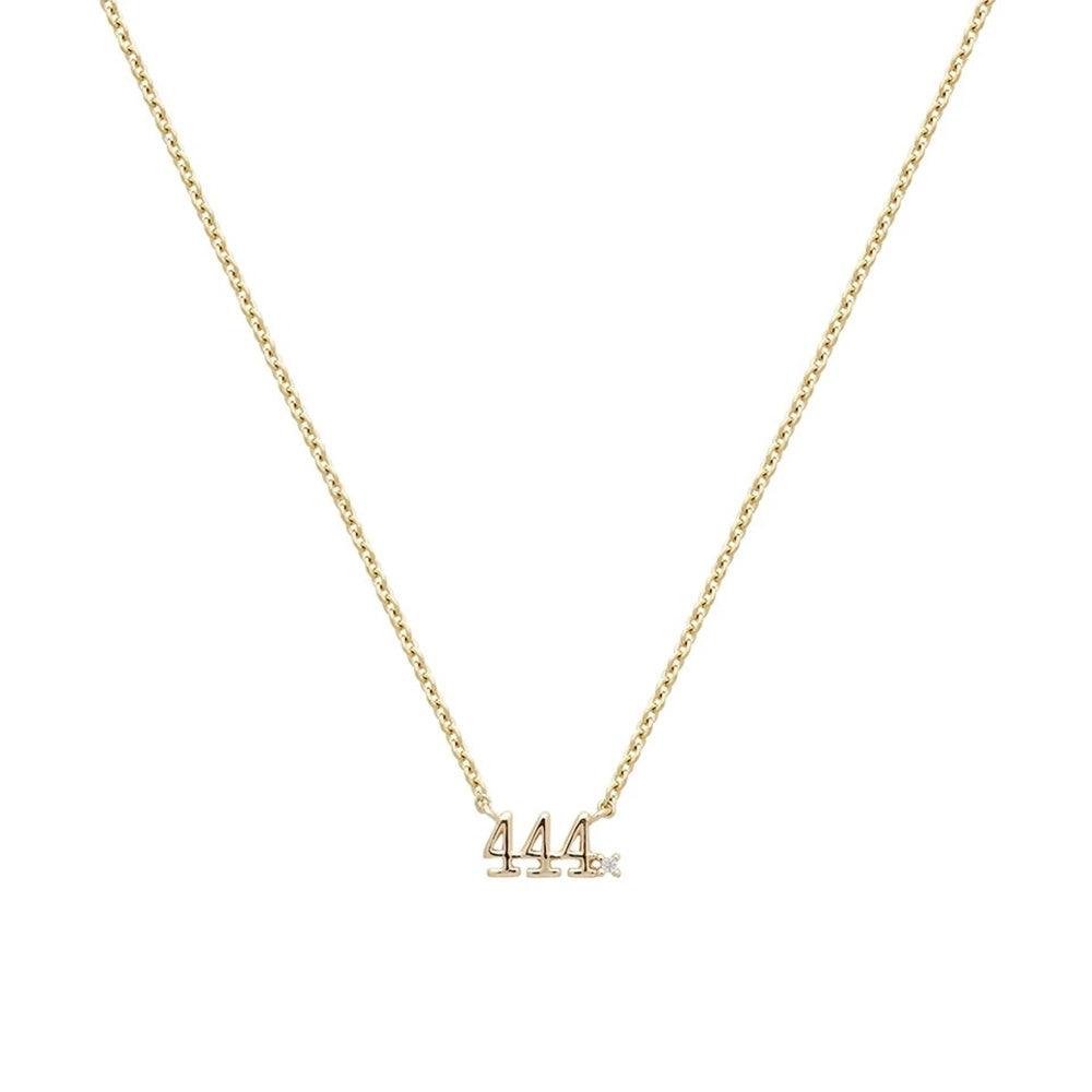 Angel No., colier angel number din argint 925 placat cu aur 18k, detaliu produs 5