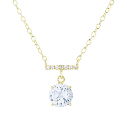 Thalia, colier cu piatra verde din argint 925 placat cu aur 18k, detaliu produs 7