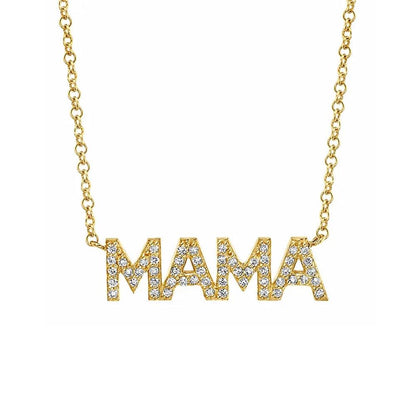 Mama, colier din argint 925 placat cu aur 18k