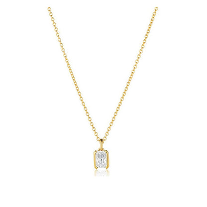 Themis, colier cu piatra din argint 925 placat cu aur 18k