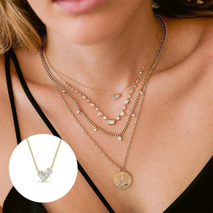 Thetis, colier geometric din argint 925 placat cu aur 18k, detaliu produs 3