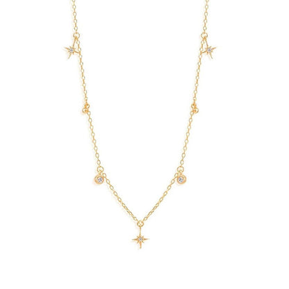 URANIA, colier cu charmuri din argint 925 placat cu aur 18k