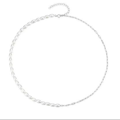 colier perle argint
