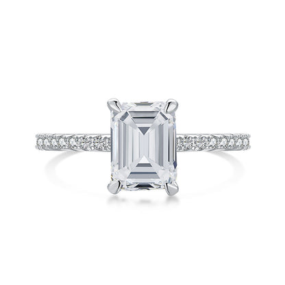 EMERAUDE, inel din argint 925 cu piatra emerald