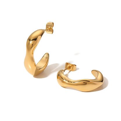 APHRODITE, cercei din otel inoxidabil placat cu aur 18k