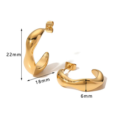 APHRODITE, cercei din otel inoxidabil placat cu aur 18k