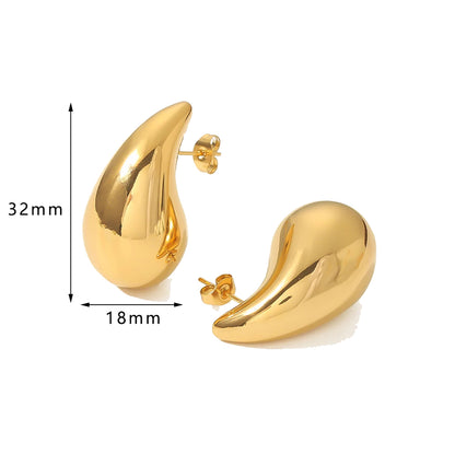 Thalia M, cercei lacrima din otel inoxidabil placat cu aur 18k, detaliu produs 6