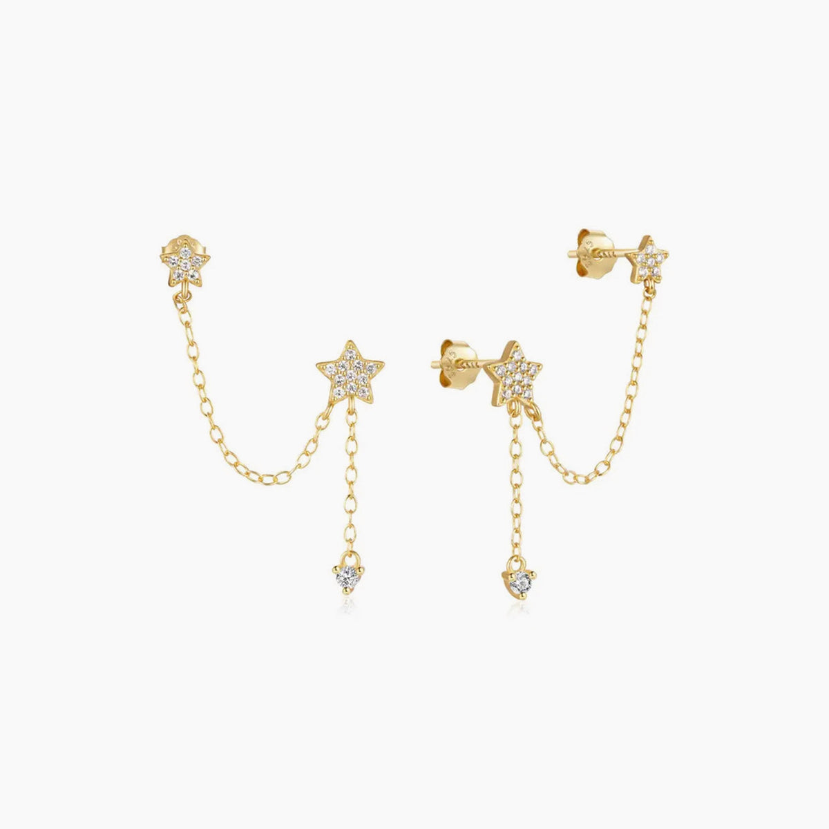 Pheme, pereche de piercinguri din argint 925 placat cu aur 18k