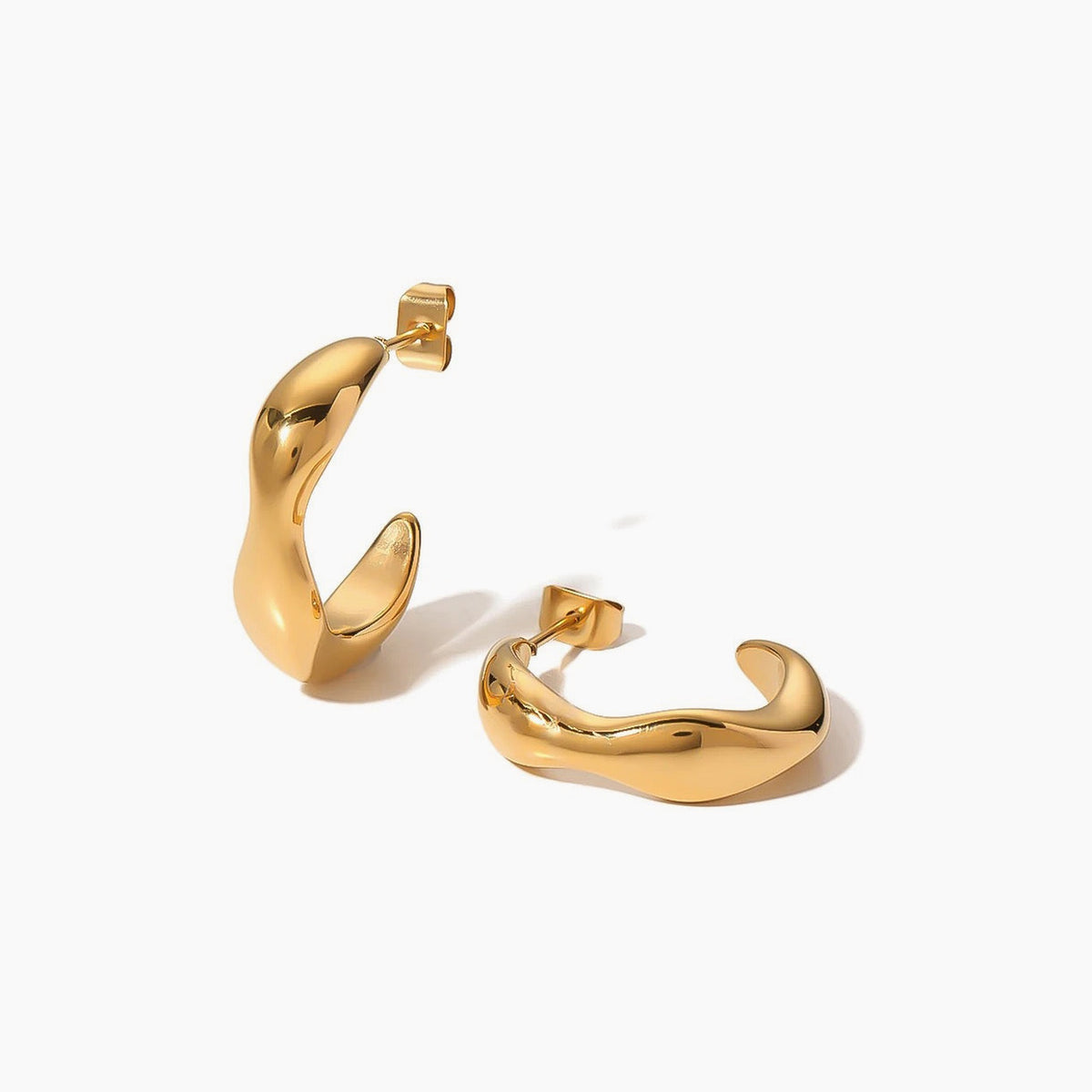 Aphrodite, cercei din otel inoxidabil placat cu aur 18k