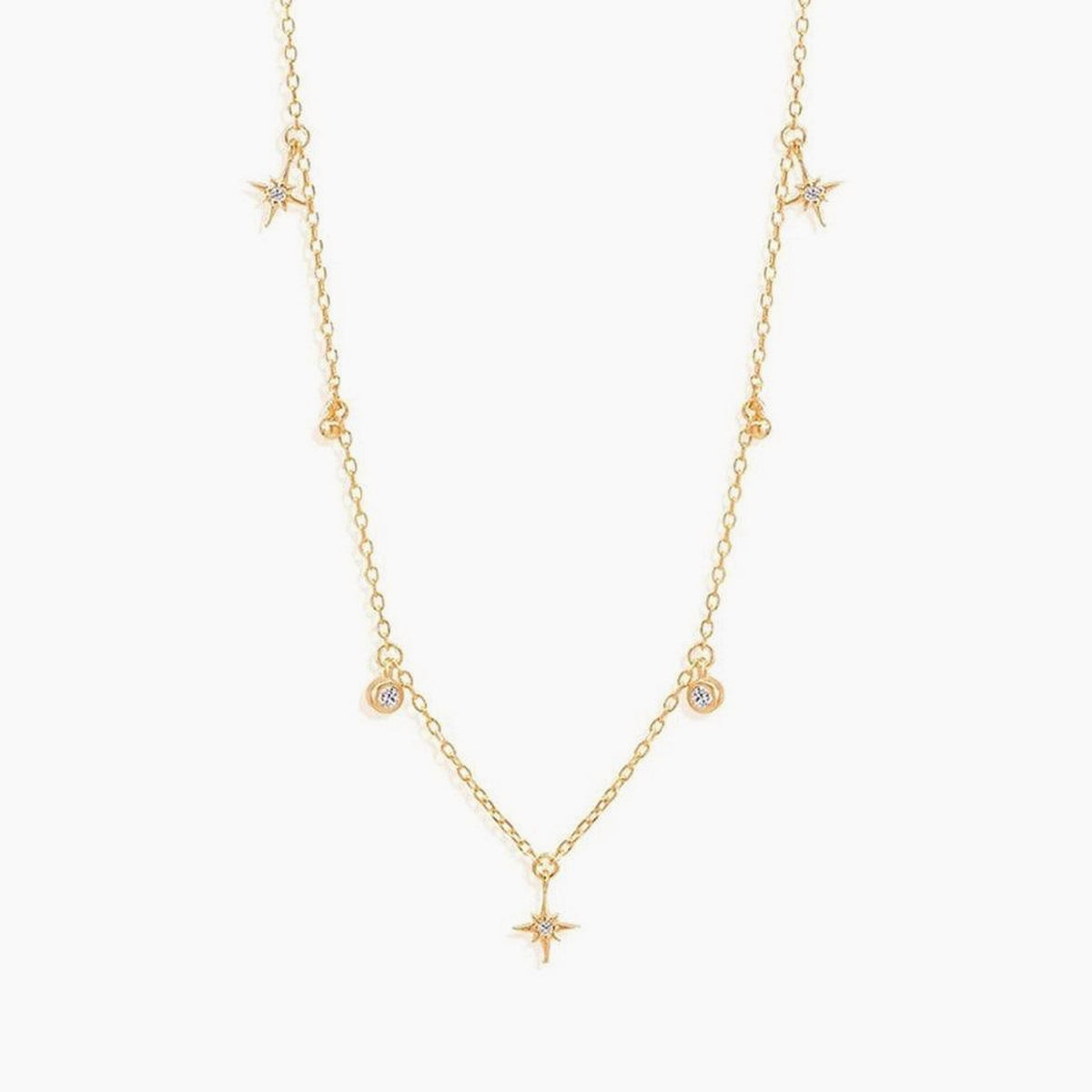 Urania, colier cu charmuri din argint 925 placat cu aur 18k