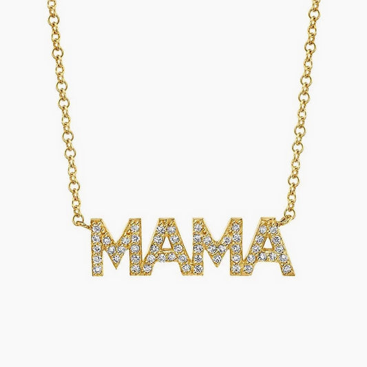 Mama, colier din argint 925 placat cu aur 18k