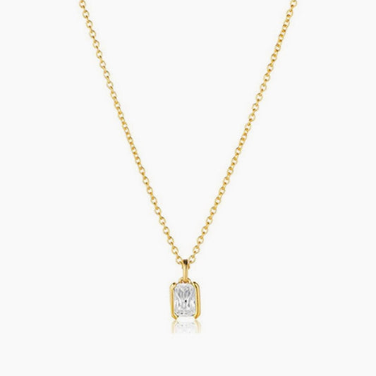 Themis, colier cu piatra din argint 925 placat cu aur 18k