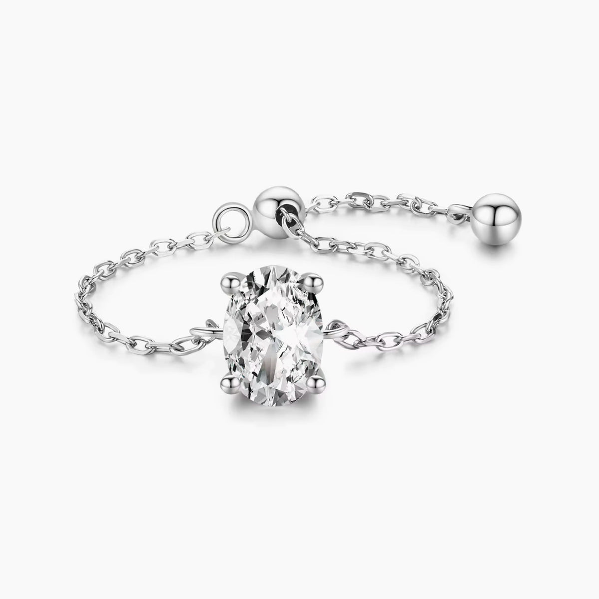 Hale, inel ajustabil din argint 925 cu zirconiu, varianta Silver