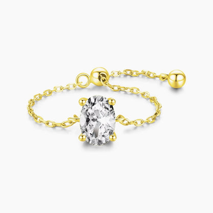 Hale, inel ajustabil din argint 925 cu zirconiu, varianta Gold