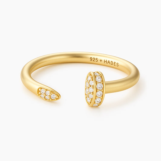 Fracture, inel tip cui din argint 925 placat cu aur 14k