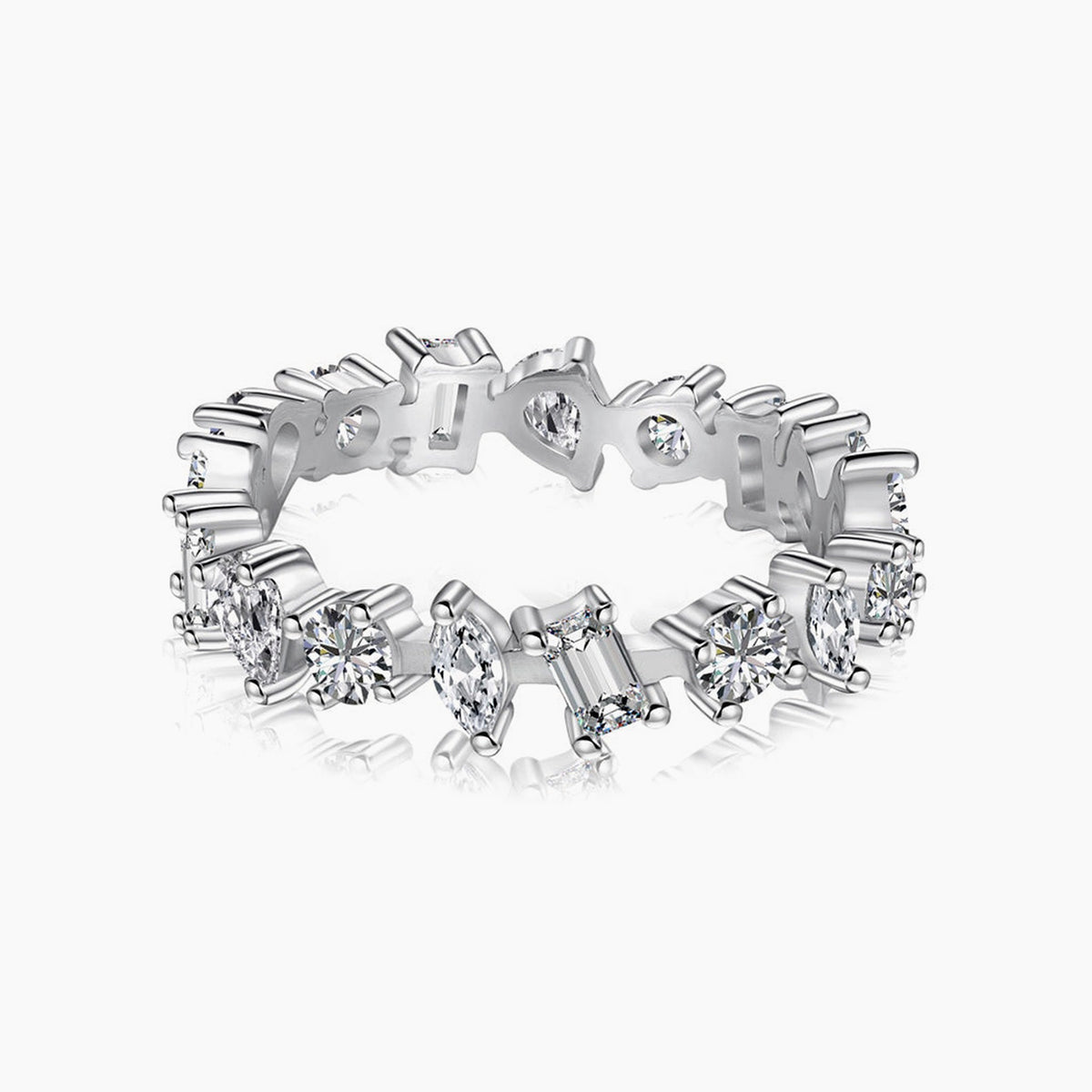 Radiant, inel tip verigheta din argint 925 cu zirconiu