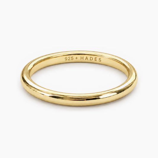 Linea, inel tip verigheta din argint 925 placat cu aur 14k