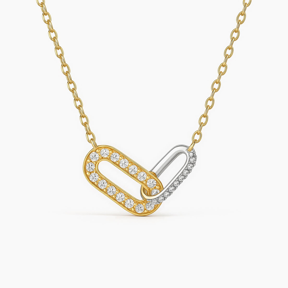 GLITCH | COLIER BICOLOR DIN ARGINT 925 PLACAT CU AUR 14K