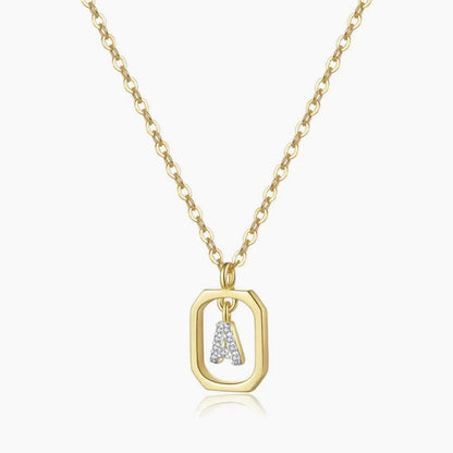 Initiala Gold, colier cu initiala din argint 925 placat cu aur 18k