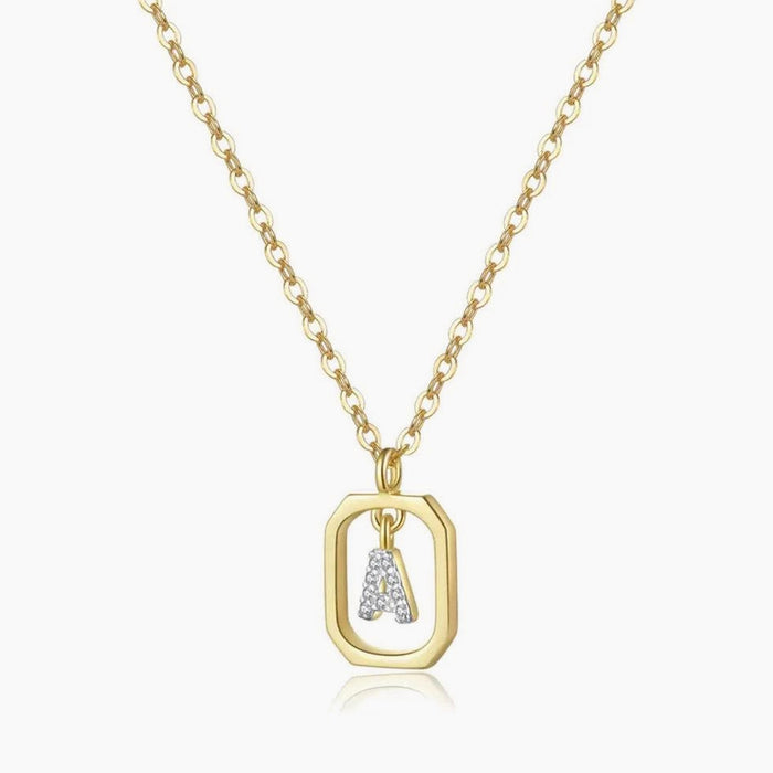 INITIALA GOLD | COLIER CU INITIALA DIN ARGINT 925 PLACAT CU AUR 18K