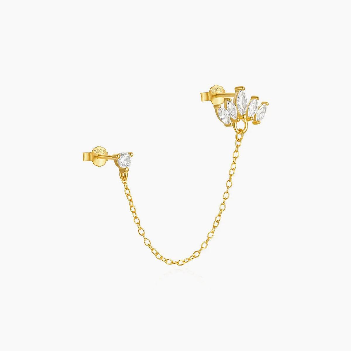 Helios, piercing din argint 925 placat cu aur 18k
