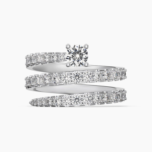 Twist, inel din argint 925 cu zirconiu
